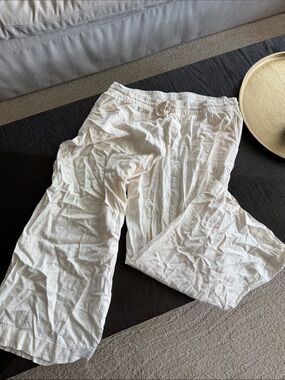 A New Day cream linen blend pull on pants. Size XL. GUC!